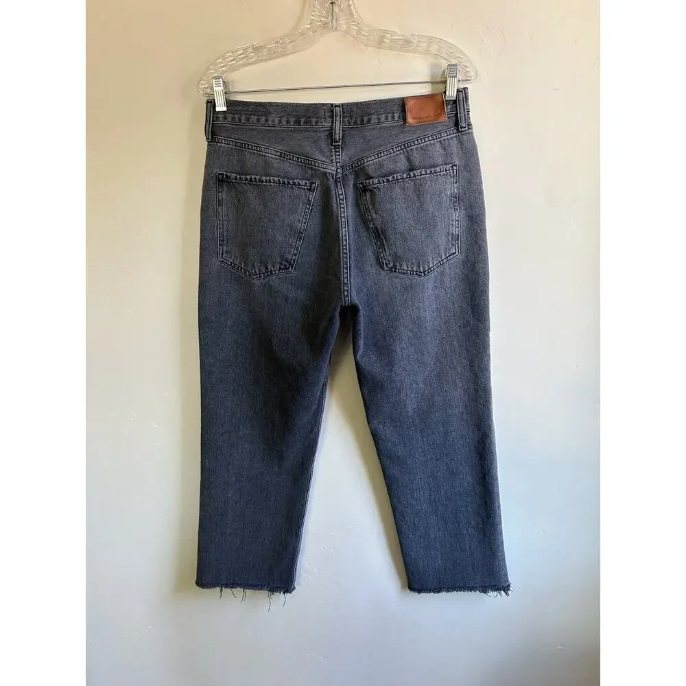 Citizens of Humanity Daphne Crop Jeans 30 Black High Rise Raw Hem Women - Picture 3 of 16